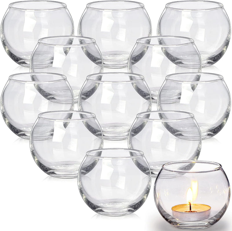 Lamorgift Clear Votive Candle Holders Set of 12 - Mercury Glass Votives Candle Holder - Tealight Candle Holder for Home Decor and Weddings/Parties Table Centerpieces