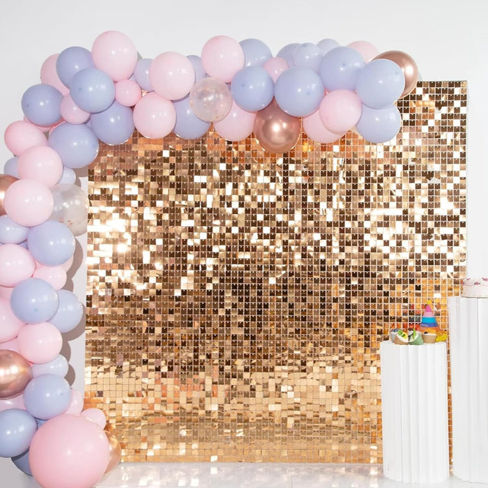 AM ANNA Sequin Wall Panels, 30PCS Shimmer Backdrop Stand, Rainbow Silver Square Decoration for Photo Backdrops, Party, Anniversary, Engagement
