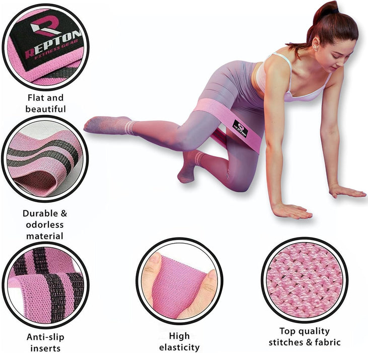 3 Sets Resistance Bands | Glutes, Hips and Legs Exercise Band | Ideal for Home Gym Fitness, Yoga, Pilates & Workout | Women and Men Non-Slip Booty Band | Physio Resistant Loop