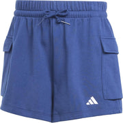 Women Essentials Small Logo French Terry Cargo Shorts - Blue