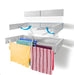 Step Up Laundry Drying Rack, Wall Mounted, Retractable Clothes Drying Rack, 60lbs Capacity, 20 Linear Ft, with Wall Template and Long Screwdriver Bit (40" White)