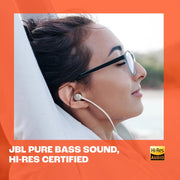 JBL Tune 110 Wired In-Ear Headphones, Deep and Powerful Pure Bass Sound, 1-Button Remote/Mic, Tangle-Free Flat Cable, Ultra Comfortable Fit - Black, JBLT110BLK