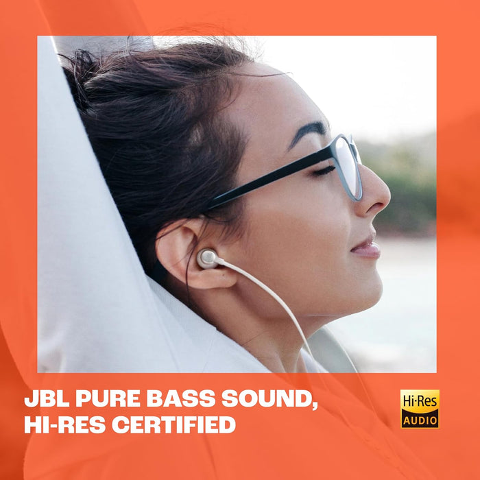 JBL Tune 110 Wired In-Ear Headphones, Deep and Powerful Pure Bass Sound, 1-Button Remote/Mic, Tangle-Free Flat Cable, Ultra Comfortable Fit - Black, JBLT110BLK