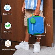 OmieBox Kids Insulated Leakproof Bento Lunch Box with Food Jar (Monster Blue)