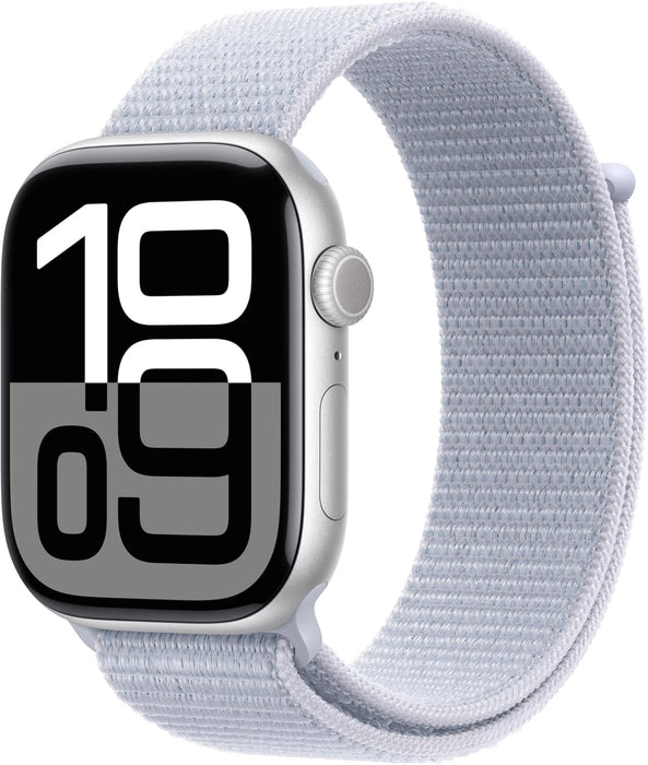 Apple Watch Series 10 GPS + Cellular 46 mm Smartwatch with Jet Black Aluminium Case with Ink Sport Loop - One Size. Fitness Tracker, ECG App, Always-On Retina Display, Carbon Neutral