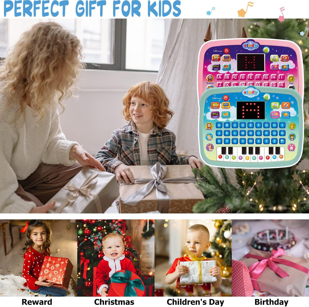Wenbeier Kids Tablet/Toddler Learning Pad with LED Screen Teach Alphabet, Numbers, Word, Music, Math, Early Development Interactive Electronic Toy for Boys & Girls 3 Years+ – image 7