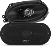 Pyle 2-Way Universal Car Stereo Speakers - 120W 3.5 Inch Coaxial Loud Pro Audio Speaker OEM Quick Replacement Component Vehicle Door/Side Panel Mount Compatible PL31BK (Pair) - 102 x 254 mm