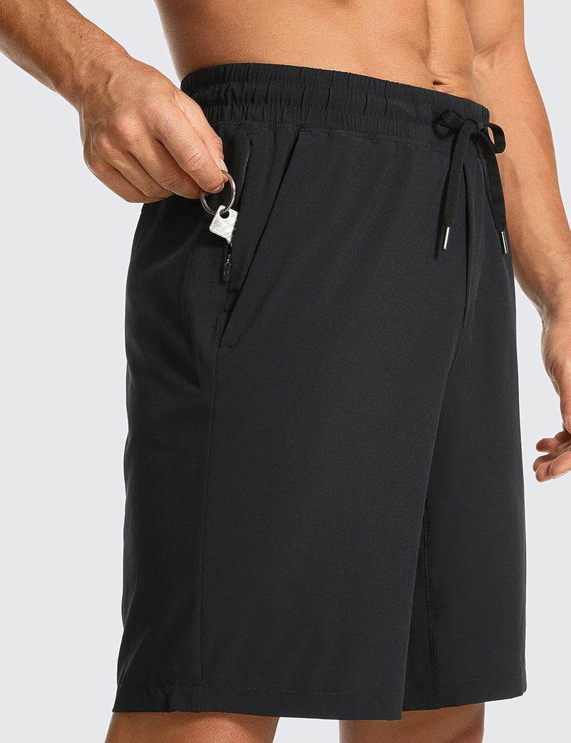 CRZ YOGA Men's Linerless Workout Shorts -9'' Quick Dry for Running Sports Athletic Gym with Pockets