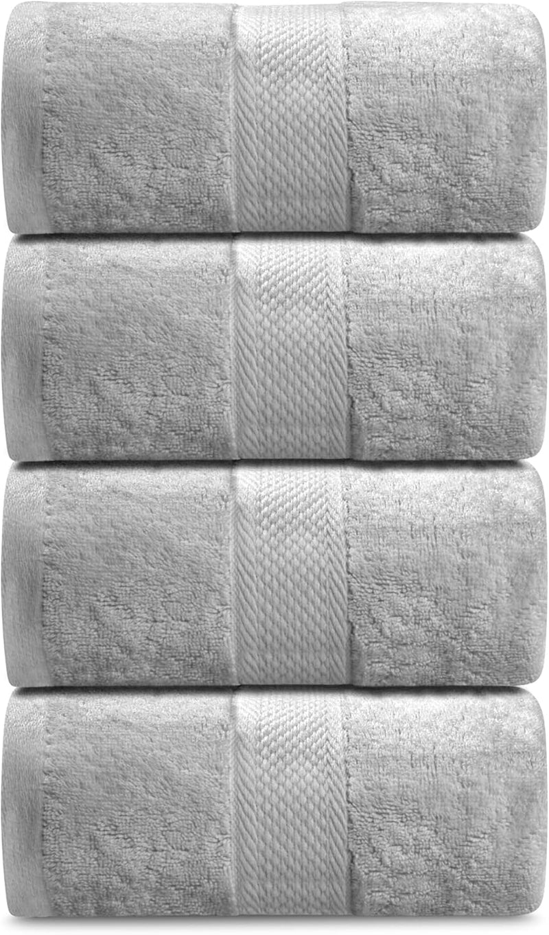 Topify Premium Cotton Towels Set | Ultra Soft Towels 600 GSM | 2 Bath Towels 2 Hand Towels 4 Washcloths | Soft Feel, Quick Dry, Highly Absorbent Durable Towels, (Charcoal, 8 Pcs Set)