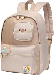 14-inch Premium Light Weight Kids Backpack Water Resistant Multifunctional School Backpack for Girls and Boys, SE2212 - Milk Coffee