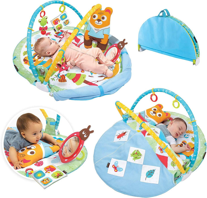 Yookidoo Circus Baby Playmat Gym. with Musical Motorized Mobile, Tummy Time Pillow, Mirror, and Newborn Textured Animal Figures. Infant Activity for 0-12 Month.