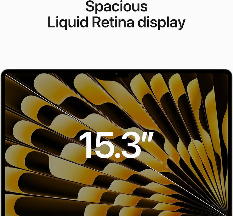 Apple 2023 MacBook Air laptop with M2 chip: 15.3-inch Liquid Retina display, 8GB GB RAM, 256GB;GB SSD storage, Touch ID. Works with iPhone/iPad; Silver; Arabic/English