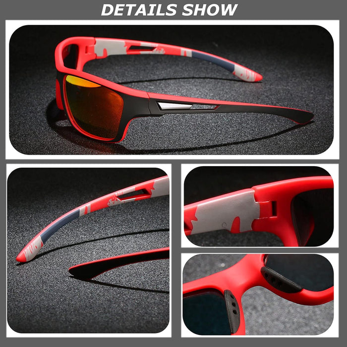 Sports Sunglasses Polarized For Mens Womens Driving Fishing Running Wrap Around Sun Glasses Unbreakable Frame Goggles with Glasses rope Strap UV Protection