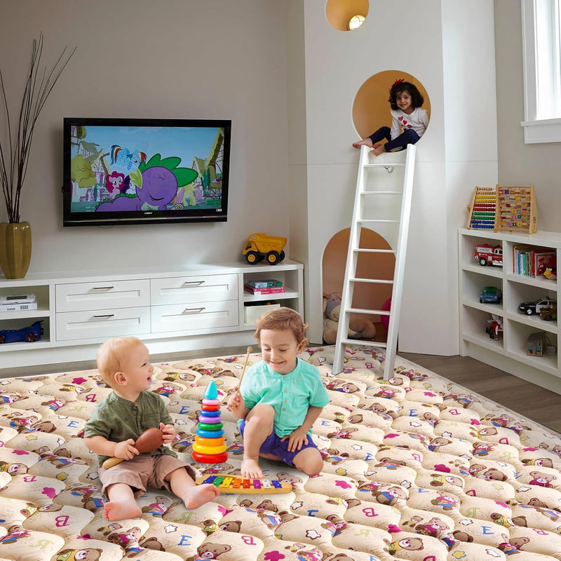 Vibe bear Baby Play Mat 71" X 59", Premium Thicker Foam One-Piece Crawling Mat, Extra Large Anti- Slip Crawling Mat Activity Playmats for Babies,Toddlers, Infants, Play & Tummy Time