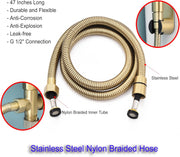 Senhozi Brushed Gold Bidet Sprayer for Toilet, Stainless Steel Spray Head with Jet Spray and Soft Spray Modes, Bathroom Handheld Spray for Cloth Diaper Sprayer, Bathing Pets, Feminine Wash