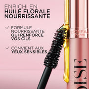 LOréal Paris Intense Volume Mascara, Eyelash Lengthening for Sensitive Eyes, Gentle and Flake Free, With Castor Oil, Lash Paradise, Black - Intense Black