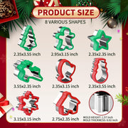 8 PCS Christmas Cookie Cutter Set, Holiday Cookie Molds Gingerbread Man Cookie Cutter, Stainless Steel Baking Cutter for DIY Baking with Snowflake Snowman Christmas Tree Reindeer Shapes and More