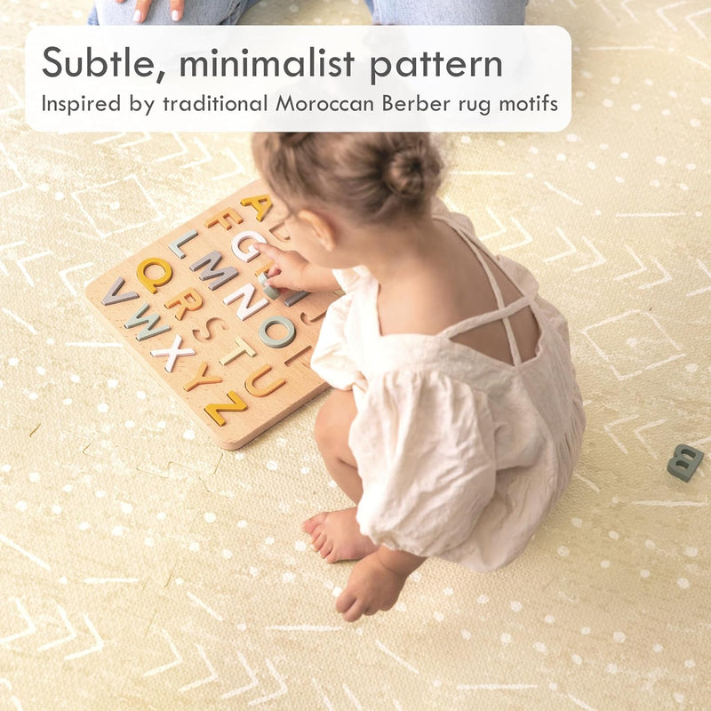 Lillefolk Baby Foam Play Mat - Baby Play Mat Floor Tiles for Kids Puzzle Piece Floor Mat - Foam Baby Mat for Floor Play Mats - Babies & Toddlers Non Toxic Play Mat for Baby Tummy Time Mat 6x6ft Beige