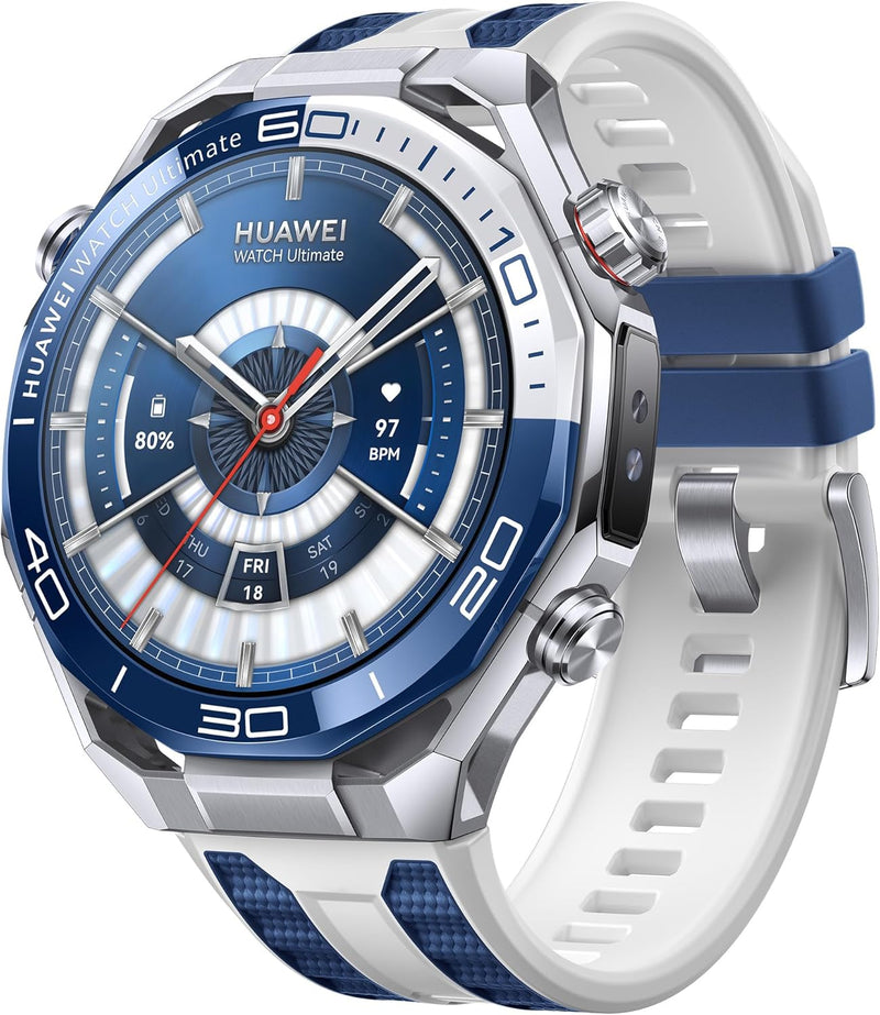 WATCH Ultimate 2 Smart Watch, Zirconium-based Liquid Metal case, 150-Meter Diving Watch, Sonar-based Underwater Communication, Accurate Health Monitor, eSIM cellular calling, Blue - Blue