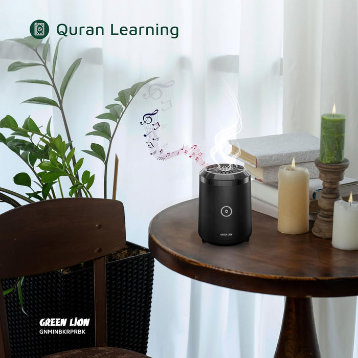 Green Lion Smart Bakhour Rechargeable Electric Car Incense Burner, USB-C Portable Mini Burner, Aluminum Alloy Design, Strong Power for Fast Burning, Long-Lasting Fragrance - Green