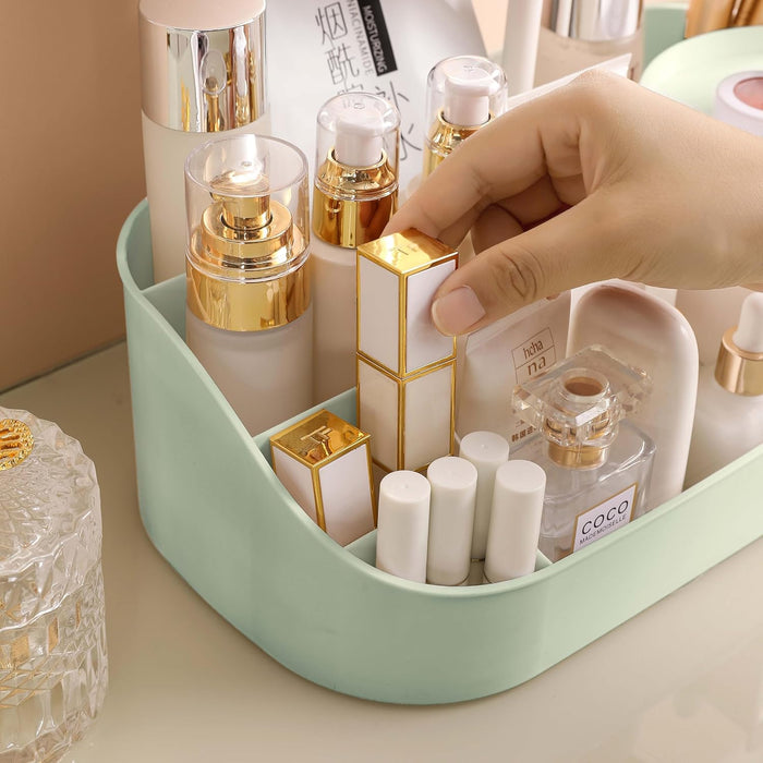 ALOXE Makeup Organizer | Makeup Box For Storage | Make Up, Cosmetic, Skincare Organiser For Women | Elegant Makeup Vanity With Transparent Drawer (Green)