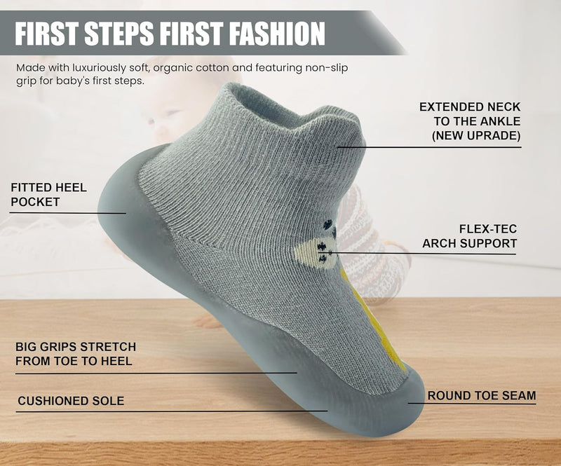 Dookeh Baby Sock Shoes Boys Girls First Walking Shoes Non-Slip Slippers Soft Sole Sneakers Toddler Infant Babygirl