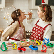 8Pcs Christmas Cookie Stamps Set, Stainless Steel Christmas Cookie Cutters, Baking Cutter Moulds for DIY Baking, Parties, Festival, Xmas Kitchen Bakeware