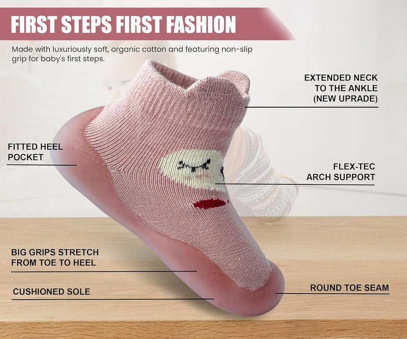Dookeh Baby Sock Shoes Boys Girls First Walking Shoes Non-Slip Slippers Soft Sole Sneakers Toddler Infant Babygirl