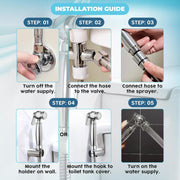 SPAULD Handheld Toilet Bidet Sprayer, Jet Sprayer Kit, Muslim Shower for Toilet, Shattaf, Stainless Steel Faucet Bidet Sprayer Set, Healthy diaper for Sprayer toilet