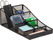 Mind Reader Coffee 7 Compartment Organizer, Black - Black Metal Mesh