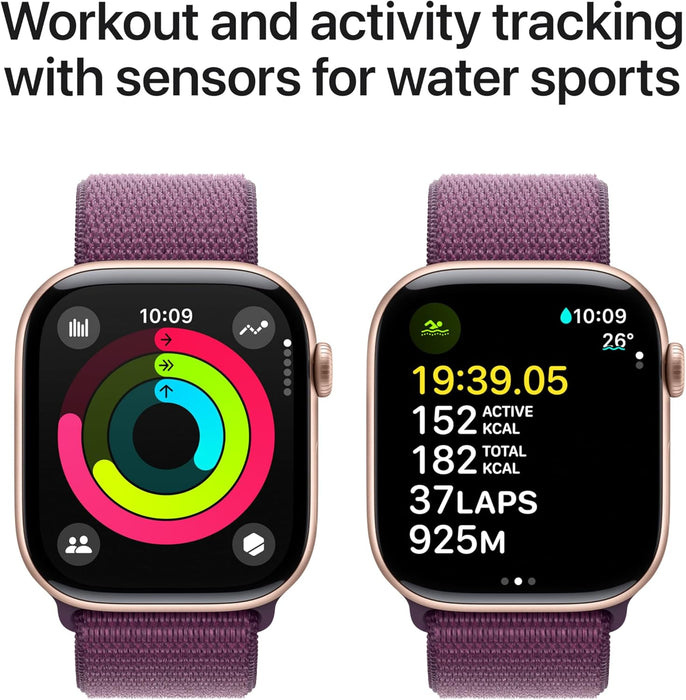 Apple Watch Series 10 GPS 46 mm Smartwatch with Jet Black Aluminium Case with Black Sport Band - M/L. Fitness Tracker, ECG App, Always-On Retina Display, Water Resistant
