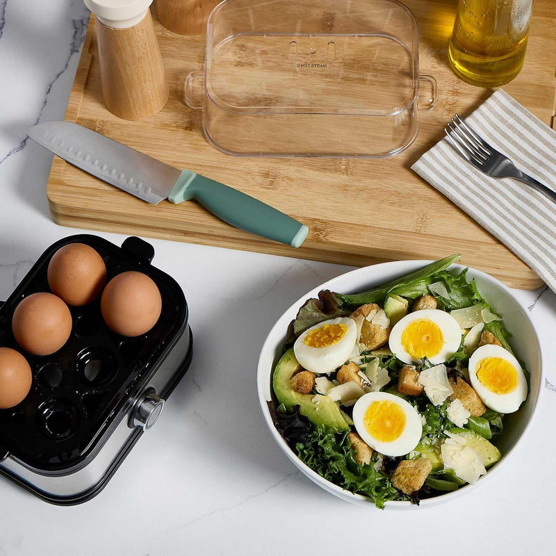 Smart Egg Boiler Original, Electric Egg Cooker, Boil Up to 6 Eggs, 200W, Instant Egg Boiler, Stainless Steel, Egg Steamer, Electric Egg Cooker and Steamer