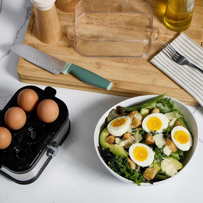 Smart Egg Boiler Original, Electric Egg Cooker, Boil Up to 6 Eggs, 200W, Instant Egg Boiler, Stainless Steel, Egg Steamer, Electric Egg Cooker and Steamer