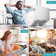 Sulfar Adjustable Laptop Stand Portable Aluminium Laptop Riser & Holder for Desk Foldable Ventilated Cooling Stand for MacBook Pro/Air, HP, Dell, Sony & More (1015.6)