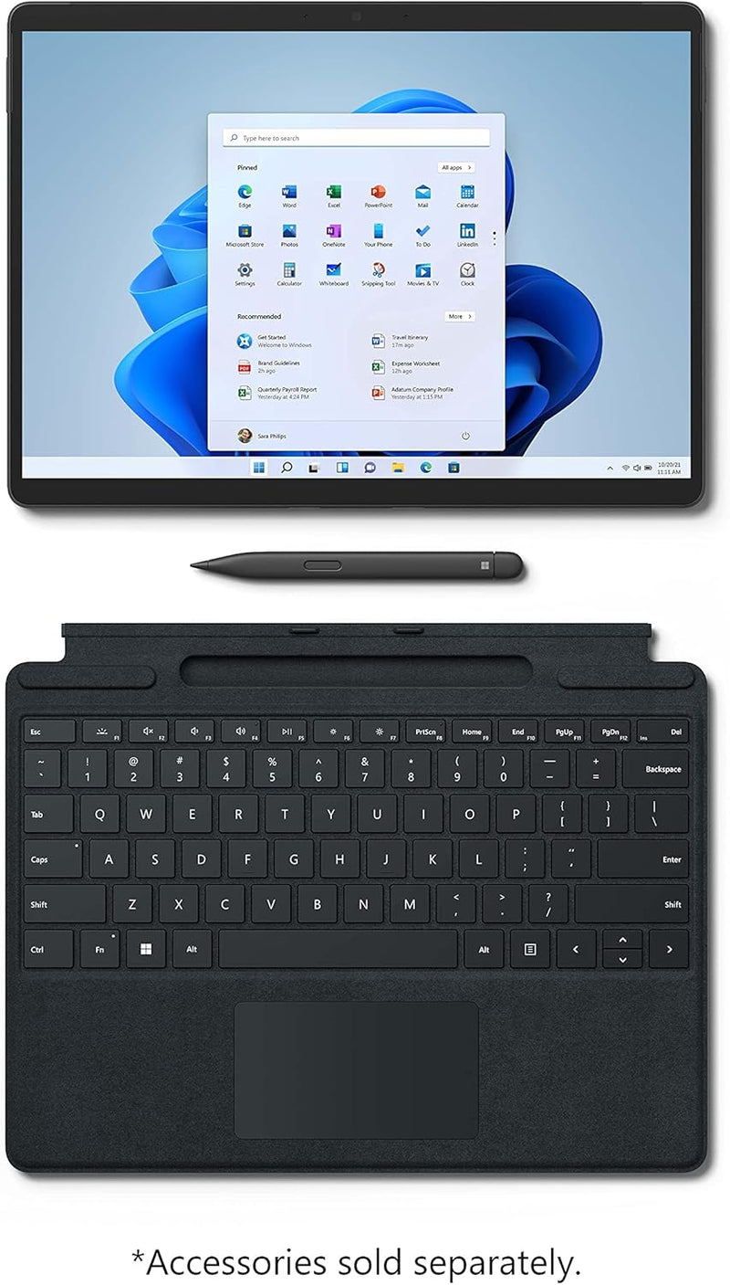 Microsoft Surface Pro 8-13 Inch 2-In-1 Tablet Pc - Silver - Intel Core I5, 8Gb Ram, 128Gb Ssd - Windows 11 Home - Device Only, 2021 Model, 8Pn-00002, Delia I5/8/128 Home