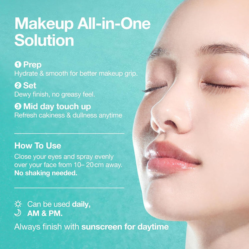 PDRN Collagen Glow Facial Serum Spray, Hydrating Face Mist, Hyaluronic Acid, Dewy Glass Finish, All Skin Types, Instant Plumping Hydration, Firming Care, Korean SkinCare, 100 ml, 3.38 fl oz