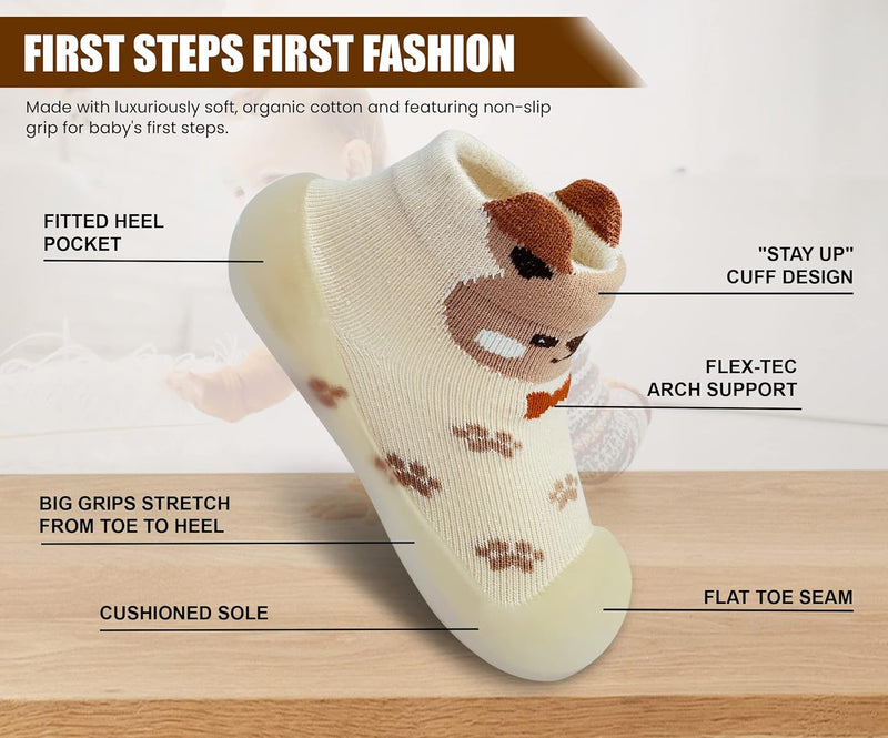 Dookeh Baby Sock Shoes Boys Girls First Walking Shoes Non-Slip Slippers Soft Sole Sneakers Toddler Infant Babygirl