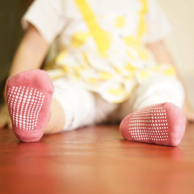 CozyWay Non-Slip Socks with Grippers - Ankle Style for Little Girls and Boys, Infants, Toddlers, Children