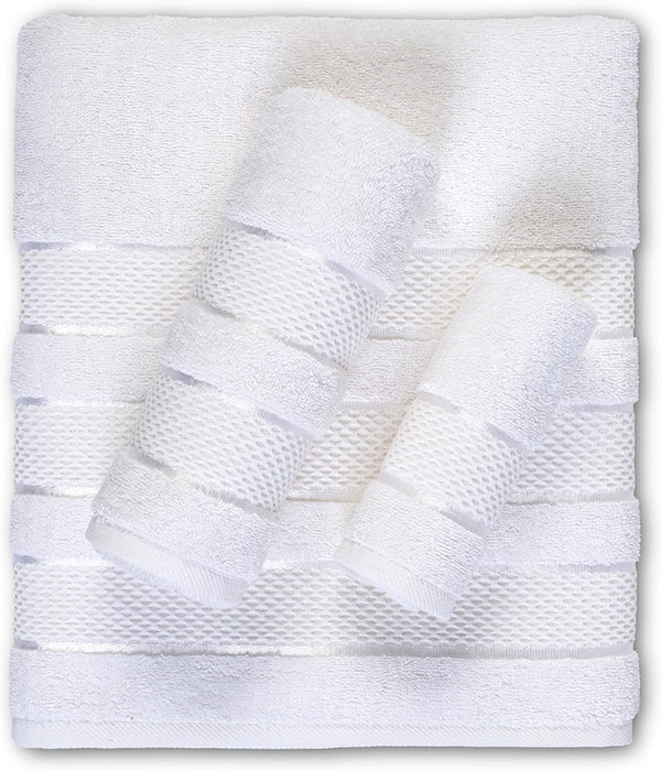 6 Piece Towel Set Luxury Hotel Quality 600 GSM 100% Turkish Genuine Cotton, 2 Bath Towels, 2 Hand Towels, 2 Washcloths, Super Soft & Absorbent - (Bright White, 6 Piece Towels)