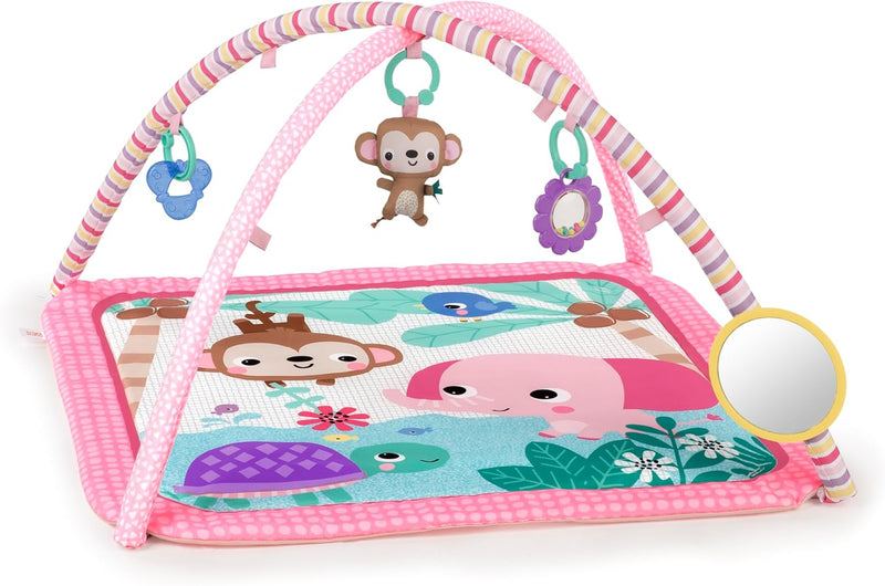 Bright Starts - Wild Wiggles FoldAway Activity Gym & Play Mat with Take-Along Toys, 0-12 months