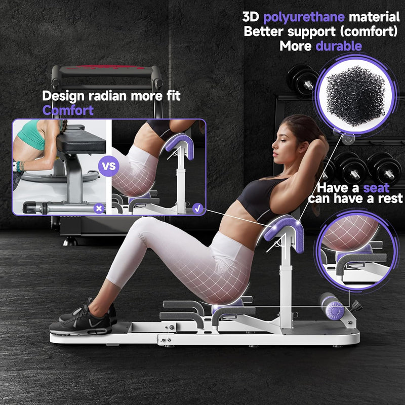 seanleecore Multi-Function Deep Sissy Squat Machine Home Gym Hip Thrust Machine Booty Sprout Home Workout Equipment for Women & Men