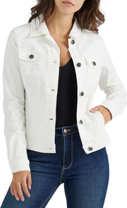 Women's Stretch Denim Jacket - White