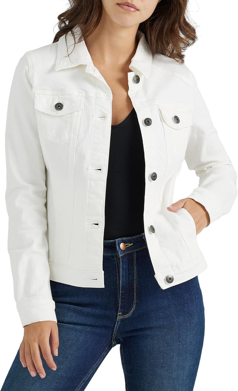 Women's Stretch Denim Jacket - White