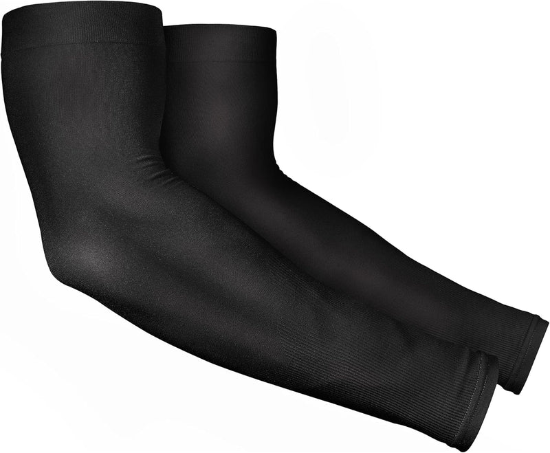 Tough Outdoors Sun Protection Sleeves - UV Arm Sleeves for Men and Women - Golf Cooling Arm Sleeves - Baseball Sun Sleeves - Black