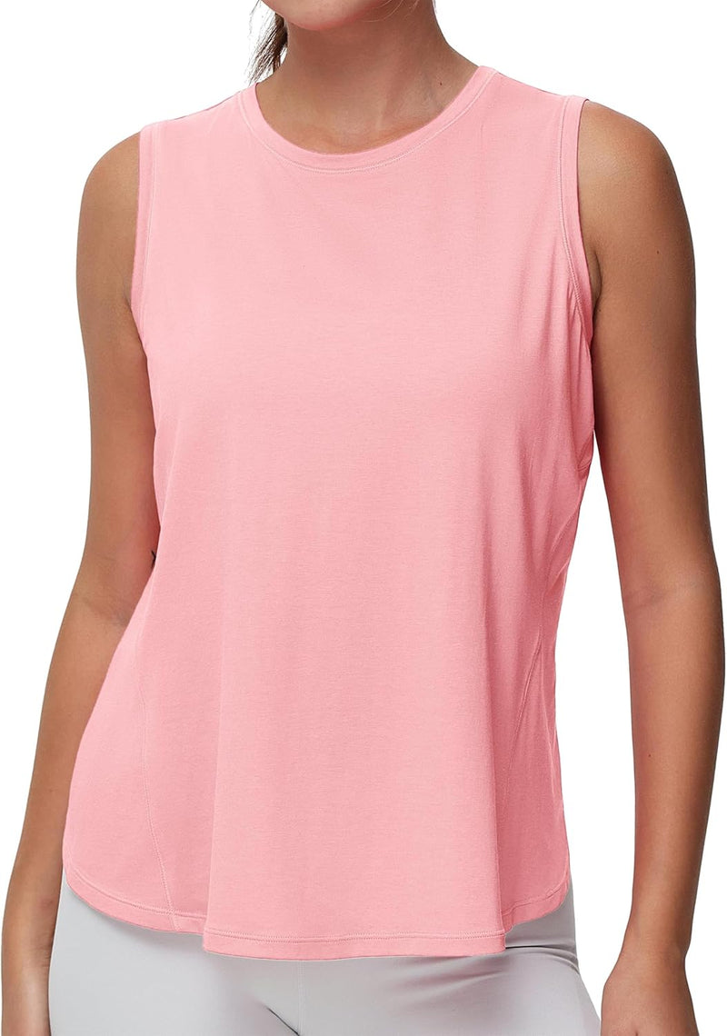 THE GYM PEOPLE Women's Workout Tank Tops Loose Fit Sleeveless Breathable Yoga Shirts with Side Slits