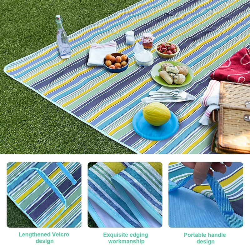 SKY-TOUCH Foldable Picnic Blanket Waterproof Beach Blanket Waterproof Picnic Blanket Portable Picnic Mat Portable Beach Mat For Outdoor Camping Family Outdoor Park Garden 200150cm