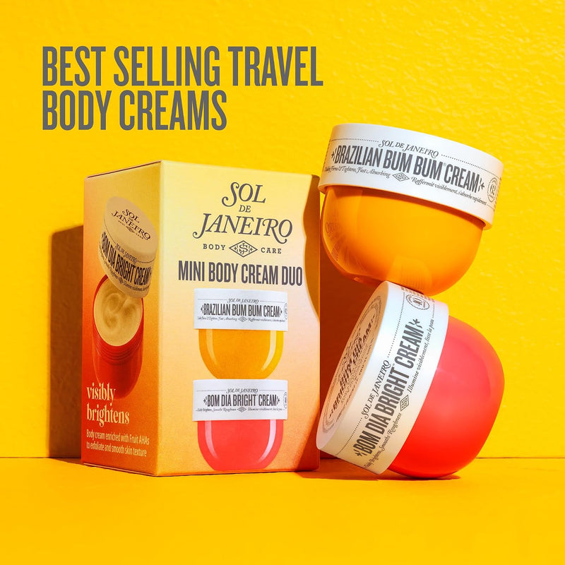 Mini Body Cream Duo Set, Brazilian Bum And Bom Dia Bright Cream, 2 X 25 Ml Care Vitamin C Formula