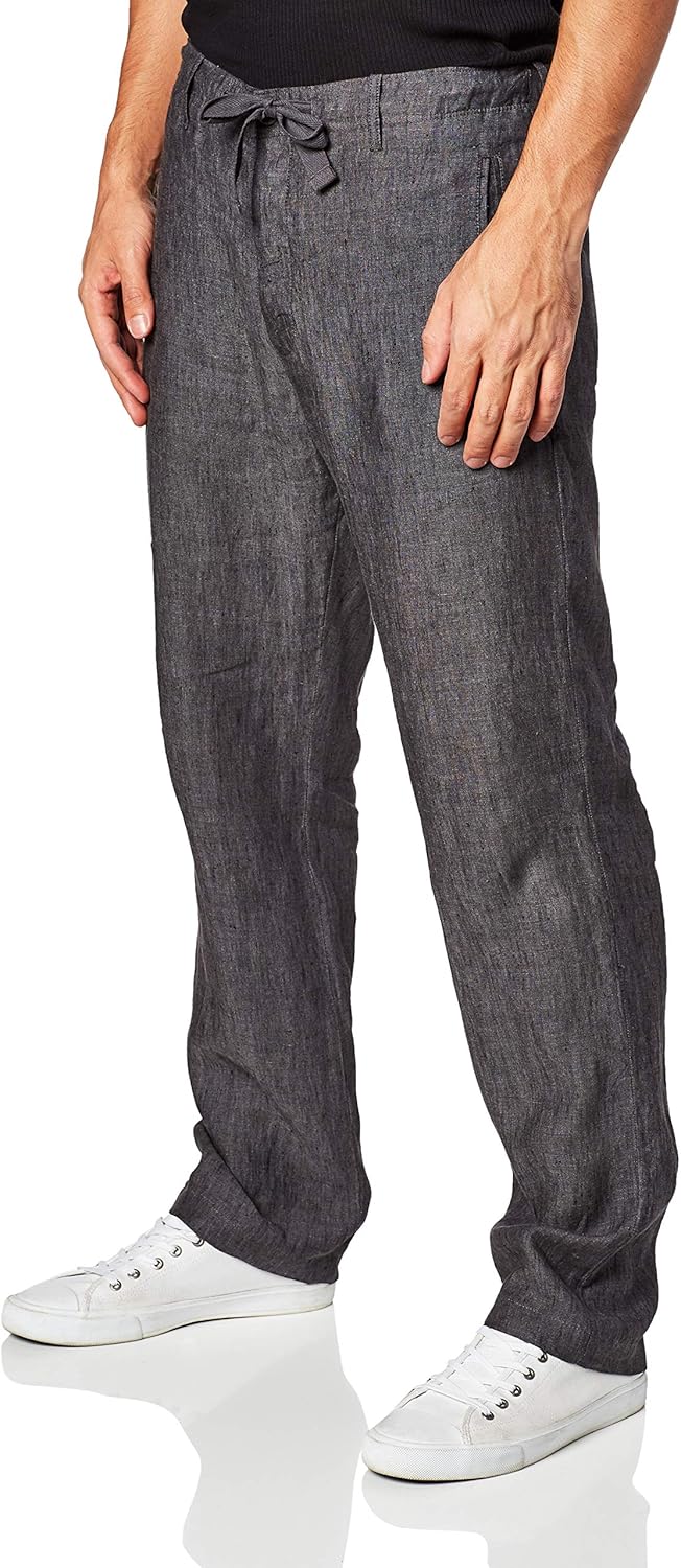 Men's Drawstring Linen Pant Casual - Slate