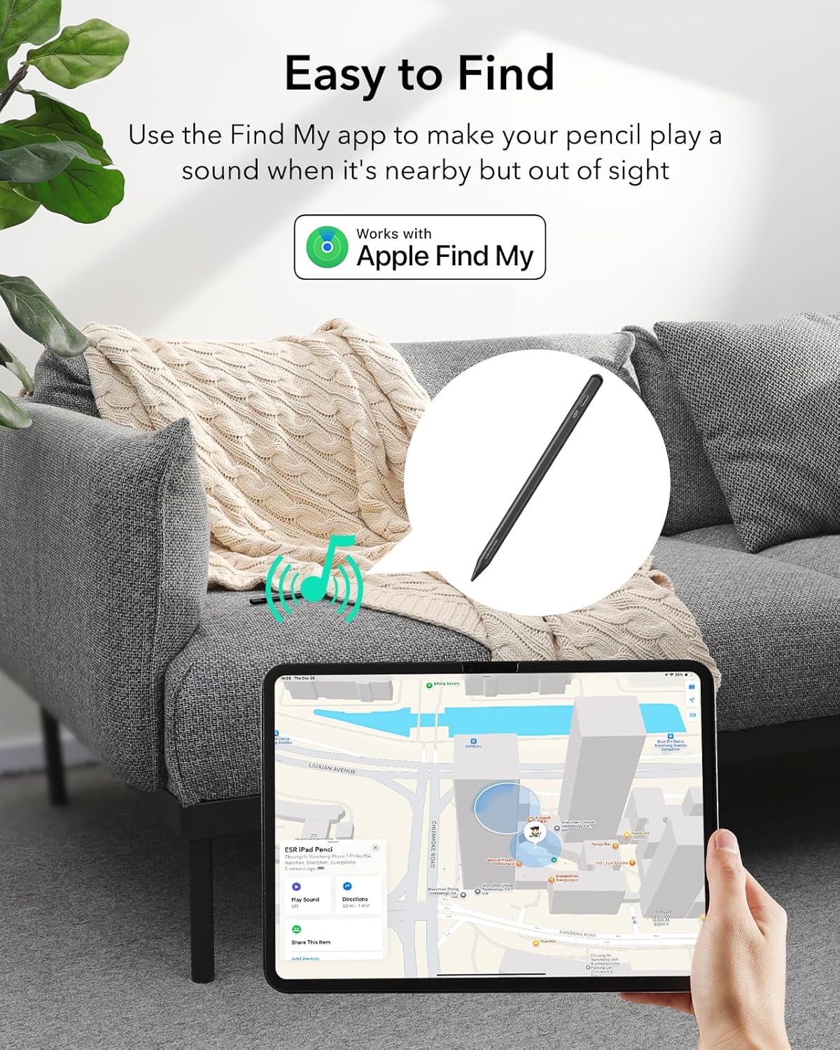 Geo Digital iPad Pencil Findmy Compatible with Apple iPad 2018-2025,with Easy Shortcuts for Apple iPad A16/10/9/8 & Air 13/11 & Pro 12.9/13/11 & Mini 7/6/5,White(No Wireless Charging) – image 3