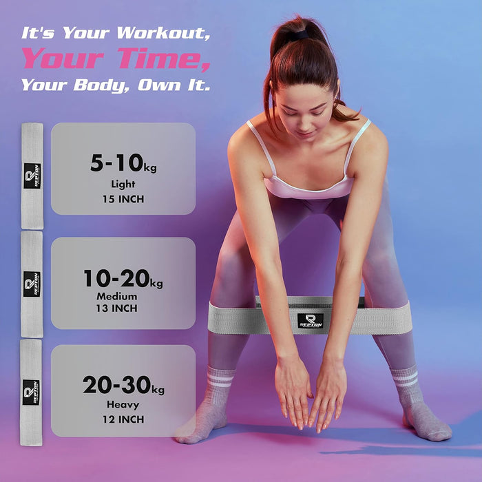 3 Sets Resistance Bands | Glutes, Hips and Legs Exercise Band | Ideal for Home Gym Fitness, Yoga, Pilates & Workout | Women and Men Non-Slip Booty Band | Physio Resistant Loop